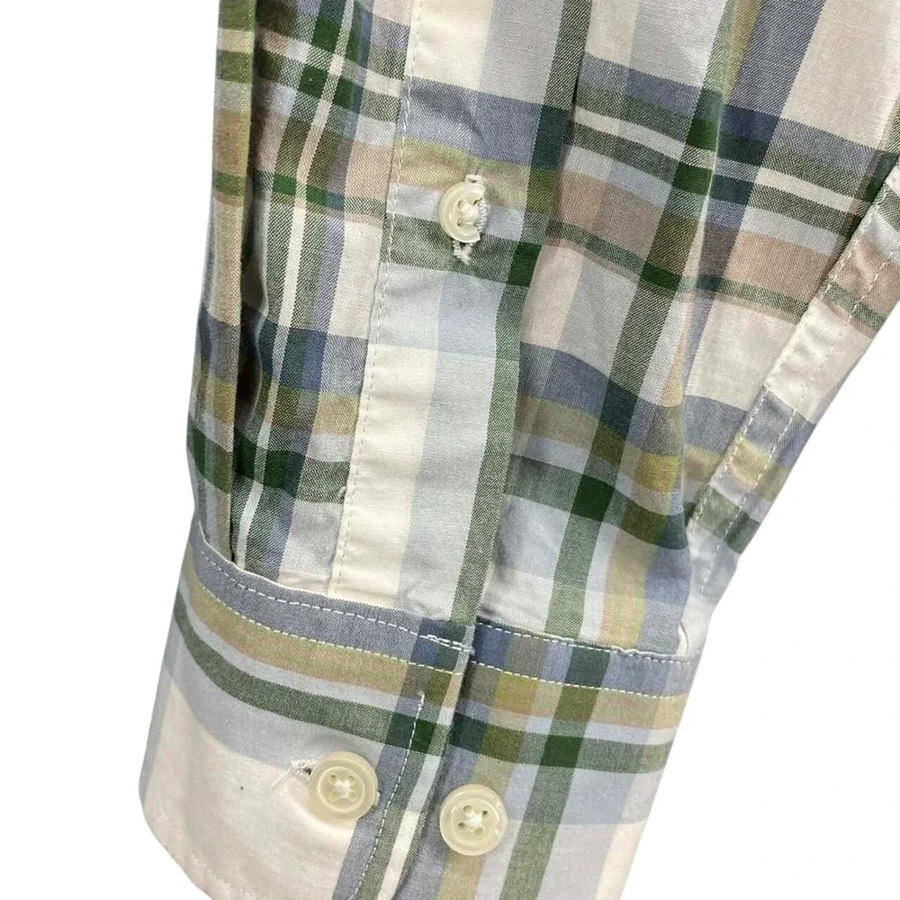 Vintage Earth Tone Plaid Button Down Mens Small Shirt‎ Cabincore Preppy Dadcore